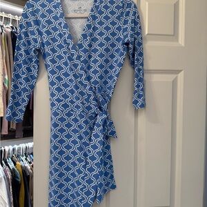 Southern tide Blue Patterned Wrap Dress with shorts